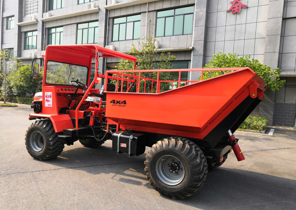 Color rojo dirección hidráulica completa articulada de 4 mini de granja de la tonelada chasis del tractor proveedor